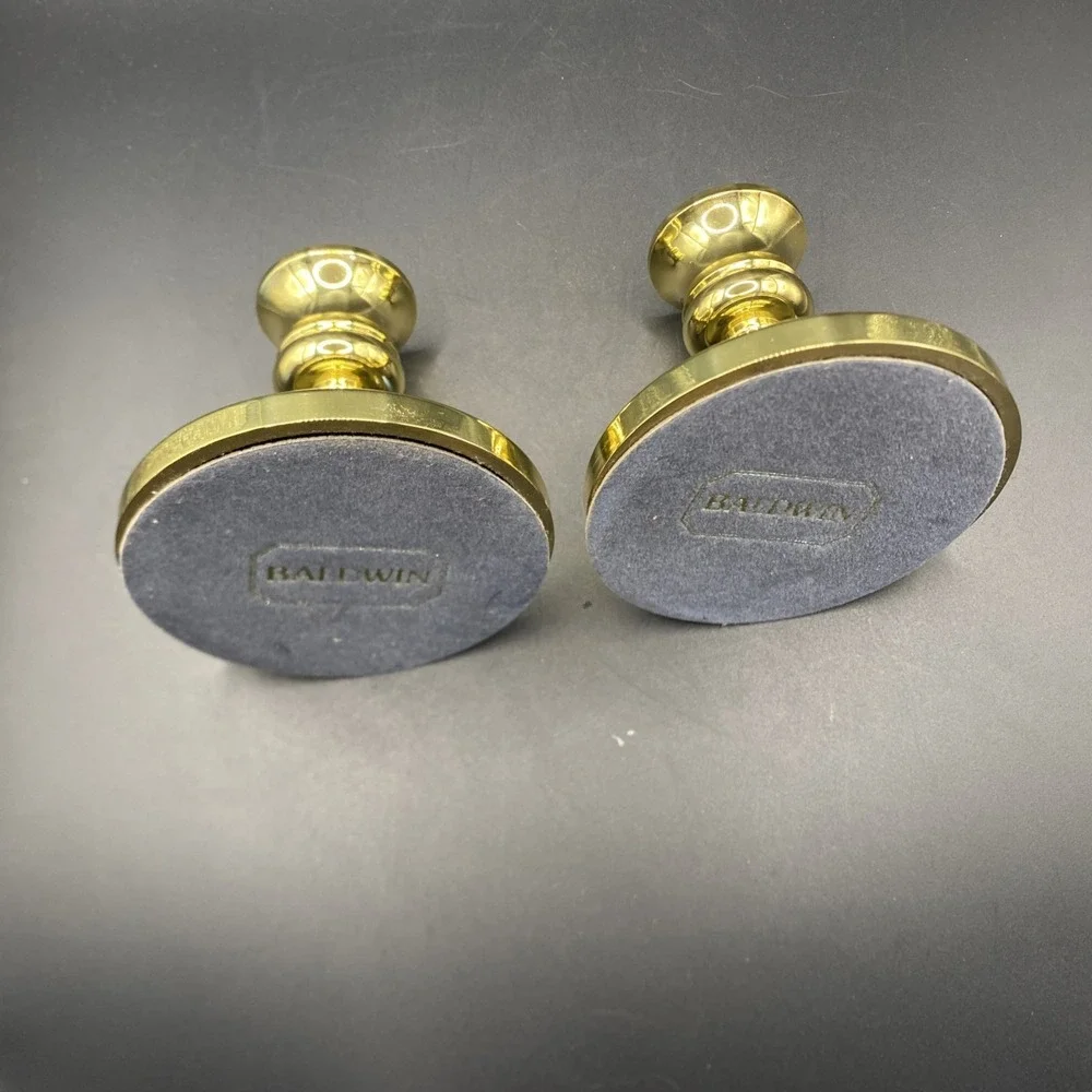 Vintage Baldwin Solid Brass Candle Holders Pair 3